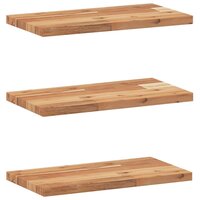 Wandschappen 3 st zwevend olieafwerking 40x20x2 cm acaciahout