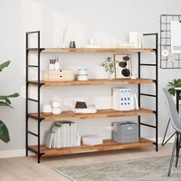 Wandschappen 4 st zwevend olieafwerking 120x40x4 cm acaciahout