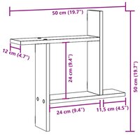 Wandschappen 2 st 50x12x50 cm bewerkt hout artisanaal eiken