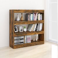 Boekenkast/kamerscherm 100x30x103 cm gerookt eikenkleur