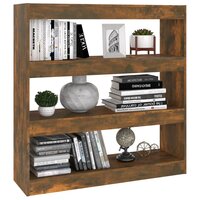 Boekenkast/kamerscherm 100x30x103 cm gerookt eikenkleur