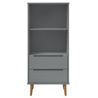 Boekenkast MOLDE 60x35x133,5 cm massief grenenhout grijs