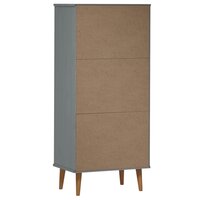 Boekenkast MOLDE 60x35x133,5 cm massief grenenhout grijs