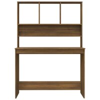 Bureau met schappen 110x45x157 cm bewerkt hout bruineikenkleur