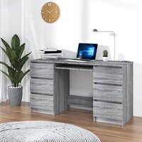 Bureau 140x50x77 cm bewerkt hout grijs sonoma eikenkleurig