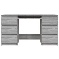Bureau 140x50x77 cm bewerkt hout grijs sonoma eikenkleurig