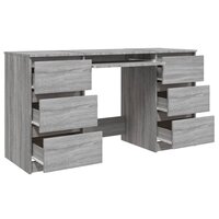 Bureau 140x50x77 cm bewerkt hout grijs sonoma eikenkleurig