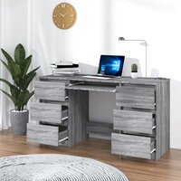 Bureau 140x50x77 cm bewerkt hout grijs sonoma eikenkleurig