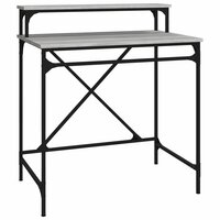 Bureau 80x50x90 cm bewerkt hout en ijzer grijs sonoma eiken