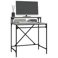 Bureau 80x50x90 cm bewerkt hout en ijzer grijs sonoma eiken