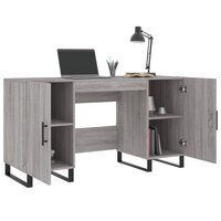 Bureau 140x50x75 cm bewerkt hout grijs sonoma eikenkleurig