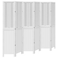 Kamerscherm met 6 panelen massief paulowniahout wit