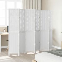 Kamerscherm met 6 panelen massief paulowniahout wit