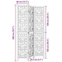 Kamerscherm met 3 panelen massief paulowniahout bruin