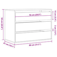 Ladekast 80x41x58 cm bewerkt hout grijs sonoma eikenkleurig