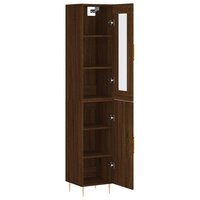 Hoge kast 34,5x34x180 cm bewerkt hout bruin eikenkleur