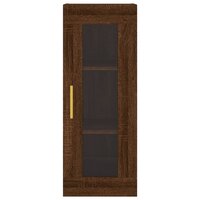 Hoge kast 34,5x34x180 cm bewerkt hout bruin eikenkleur