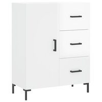 Hoge kast 69,5x34x180 cm bewerkt hout hoogglans wit
