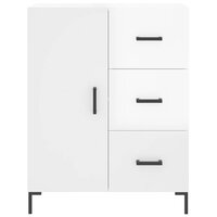 Hoge kast 69,5x34x180 cm bewerkt hout hoogglans wit