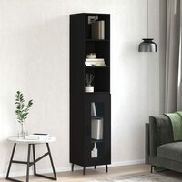 Hoge kast 34,5x34x180 cm bewerkt hout zwart