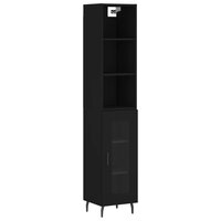 Hoge kast 34,5x34x180 cm bewerkt hout zwart