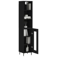 Hoge kast 34,5x34x180 cm bewerkt hout zwart