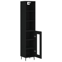 Hoge kast 34,5x34x180 cm bewerkt hout zwart