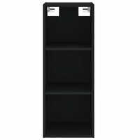 Hoge kast 34,5x34x180 cm bewerkt hout zwart