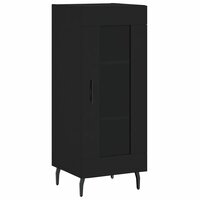 Hoge kast 34,5x34x180 cm bewerkt hout zwart