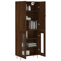Hoge kast 69,5x34x180 cm bewerkt hout bruin eikenkleur