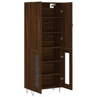 Hoge kast 69,5x34x180 cm bewerkt hout bruin eikenkleur