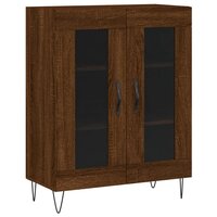 Hoge kast 69,5x34x180 cm bewerkt hout bruin eikenkleur