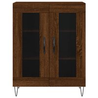 Hoge kast 69,5x34x180 cm bewerkt hout bruin eikenkleur