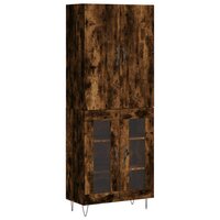 Hoge kast 69,5x34x180 cm bewerkt hout gerookt eikenkleurig