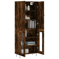Hoge kast 69,5x34x180 cm bewerkt hout gerookt eikenkleurig