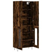 Hoge kast 69,5x34x180 cm bewerkt hout gerookt eikenkleurig