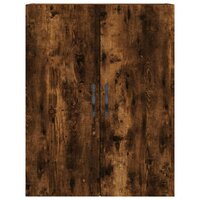 Hoge kast 69,5x34x180 cm bewerkt hout gerookt eikenkleurig