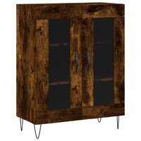 Hoge kast 69,5x34x180 cm bewerkt hout gerookt eikenkleurig