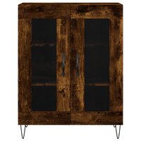 Hoge kast 69,5x34x180 cm bewerkt hout gerookt eikenkleurig