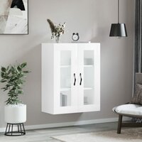 Wandkast 69,5x34x90 cm bewerkt hout hoogglans wit