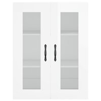 Wandkast 69,5x34x90 cm bewerkt hout hoogglans wit