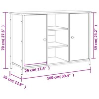 Dressoir 100x35x70 cm bewerkt hout grijs sonoma