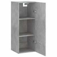 Wandkast 34,5x34x90 cm bewerkt hout betongrijs