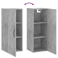 Wandkast 34,5x34x90 cm bewerkt hout betongrijs