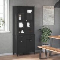 Hoge kast VIKEN 80x40x190 cm massief grenenhout zwart