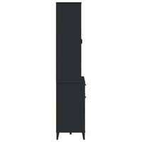 Hoge kast VIKEN 80x40x190 cm massief grenenhout zwart