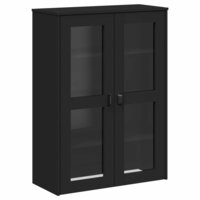 Hoge kast VIKEN 80x40x190 cm massief grenenhout zwart