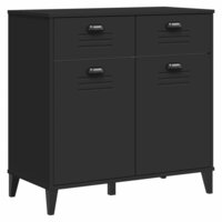 Hoge kast VIKEN 80x40x190 cm massief grenenhout zwart