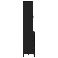 Hoge kast VIKEN 80x40x190 cm massief grenenhout zwart