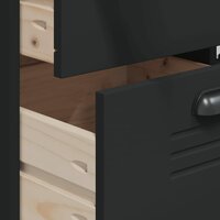 Hoge kast VIKEN 80x40x190 cm massief grenenhout zwart